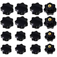 Osuter 20PCS Perilla de Sujeción Hembra Roscar Negro Forma de Estrella para Máquina Herramienta